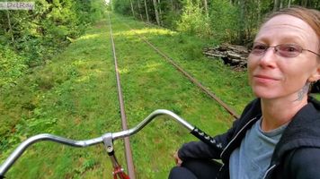 Rail Bike Handjob With Big Cumshot